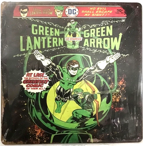 FREE SHIPPING! New TIN SIGN 12x12  Green Lantern Green Arrow superhero DC comics