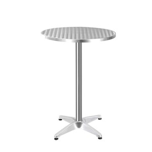 Bar Table Foldable Aluminium Garden Cafe Pub Round Outdoor Indoor