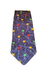 Robert Talbott Silk Tie Nordstrom Hand Sewn Made in the USA Blue With Stars