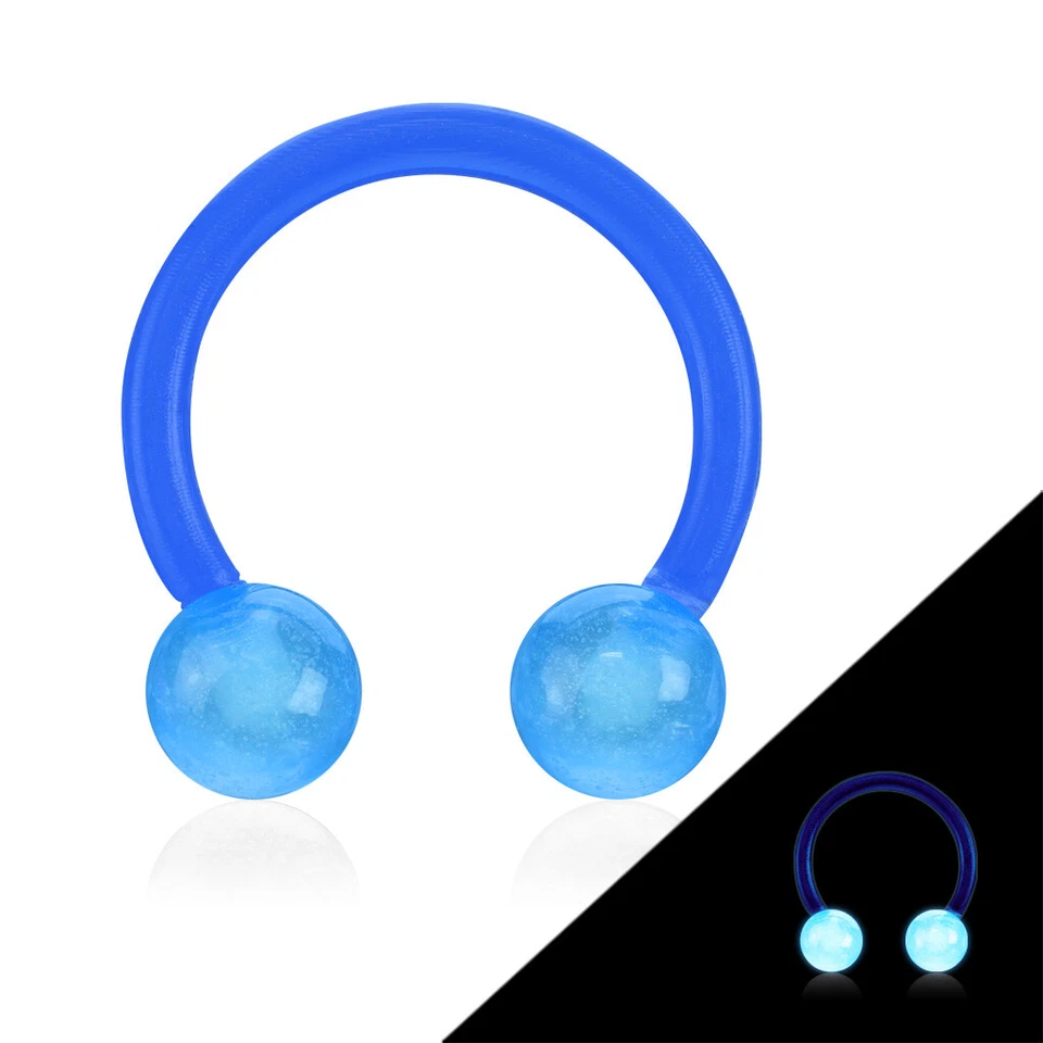 Par Brilla en la bola Circular Flexible Barra Herradura Oreja Cartílago 16G Foto 4 de 4