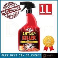 ANT CRAWLING INSECT KILLER SPRAY BEETLES COCKROACHES FLIES MOTHS MOSQUITOES 1L