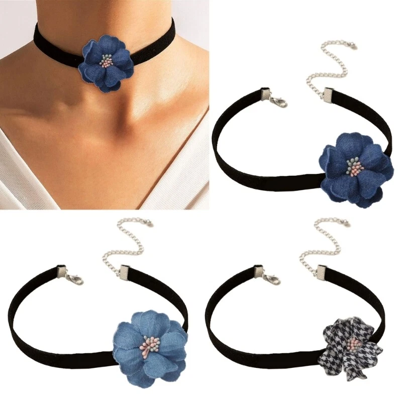 Exaggerated Flower Choker Necklace Sweet Cool Neck Chain Collar