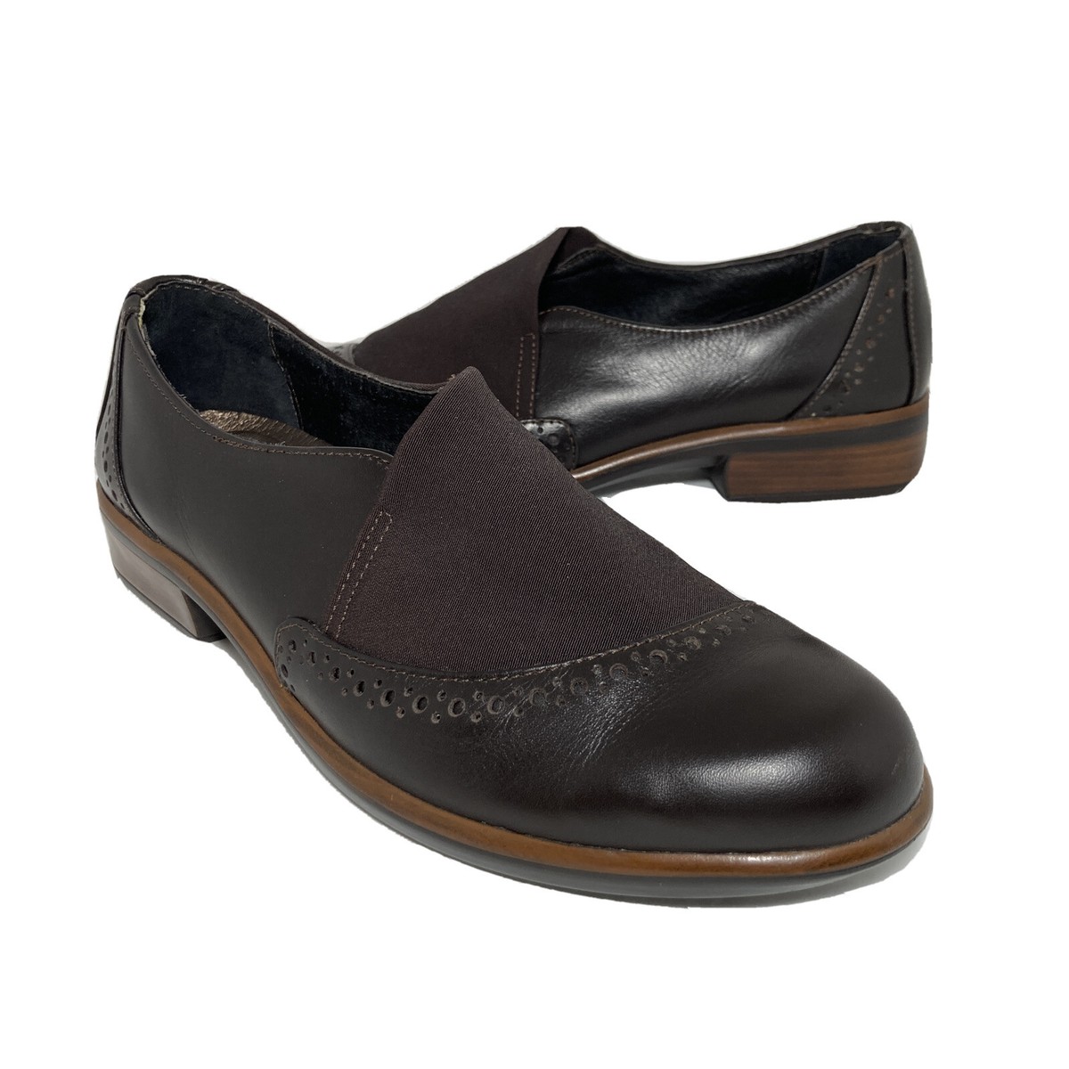 Naot Womens Brown Fabric Brogue Leather Shoes Loafers Size  display picture 2