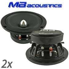 2 speakers 6.5” MB Acoustics Midrange Aluminum Bullet 1200W 4Ω Competition Audio