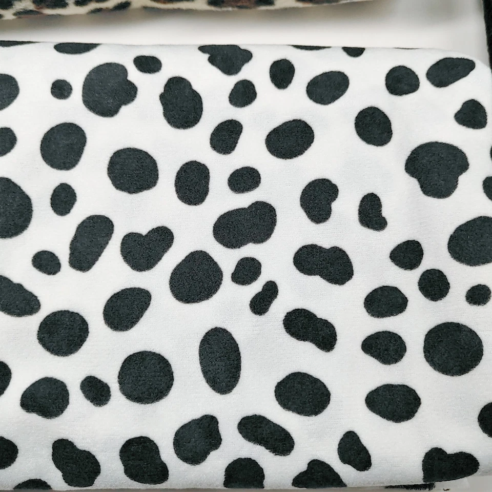 Faux Fur Animal Print Fabric Remnants Lot of 3 Designs Leopard Zebra and Pinto - Image 3 of 4