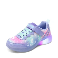 Dream Pairs Kids Girls Light up Fashion Sneakers Jelly Soles Walking Shoes