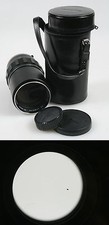 200MM F 3.5 MINOLTA MC TELE ROKKOR LENS, W/  CAPS AND CASE