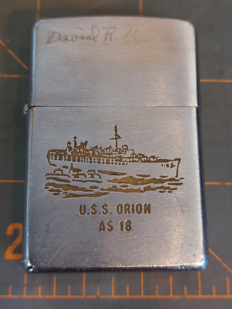 USS ORION AS-18 ZIPPO LIGHTER NAVY 1970 Personalized | eBay