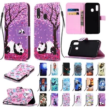For Samsung Galaxy A20e A10e Flip Leather Pattern Stand Card Wallet Case Cover