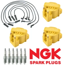 Heavy Duty Ignition Coil, NGK Spark Plug & Wireset for 05-09 Buick Allure DR39