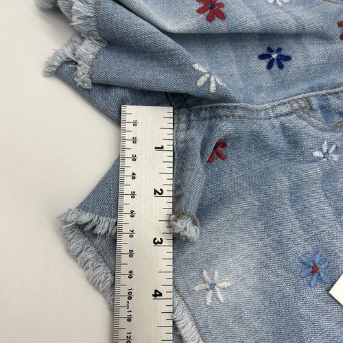 Wallflower Jean Shorts Girls Size 10 Embroidered Flowers Light Wash Cutoffs NWT - Picture 14 of 14