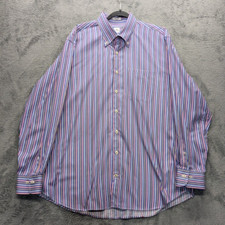 Peter Millar Button Up Shirt Men's -XL- Long Sleeve Striped Cotton