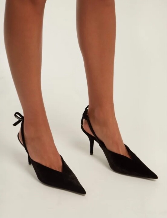 *BALENCIAGA* Knife ベルベット パンプス Balenciaga Velvet Black Knife Heels Pointed Toe sz 36 | eBay