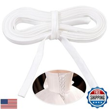 AHANDMAKER 137.8 Inches Women's Tie Back for Wedding Bridal Gown, White Adjus