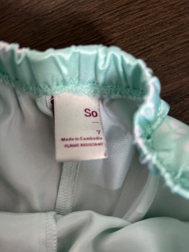 SO Girls Pajamas Shorts Size 7 Mint Green - Picture 3 of 3