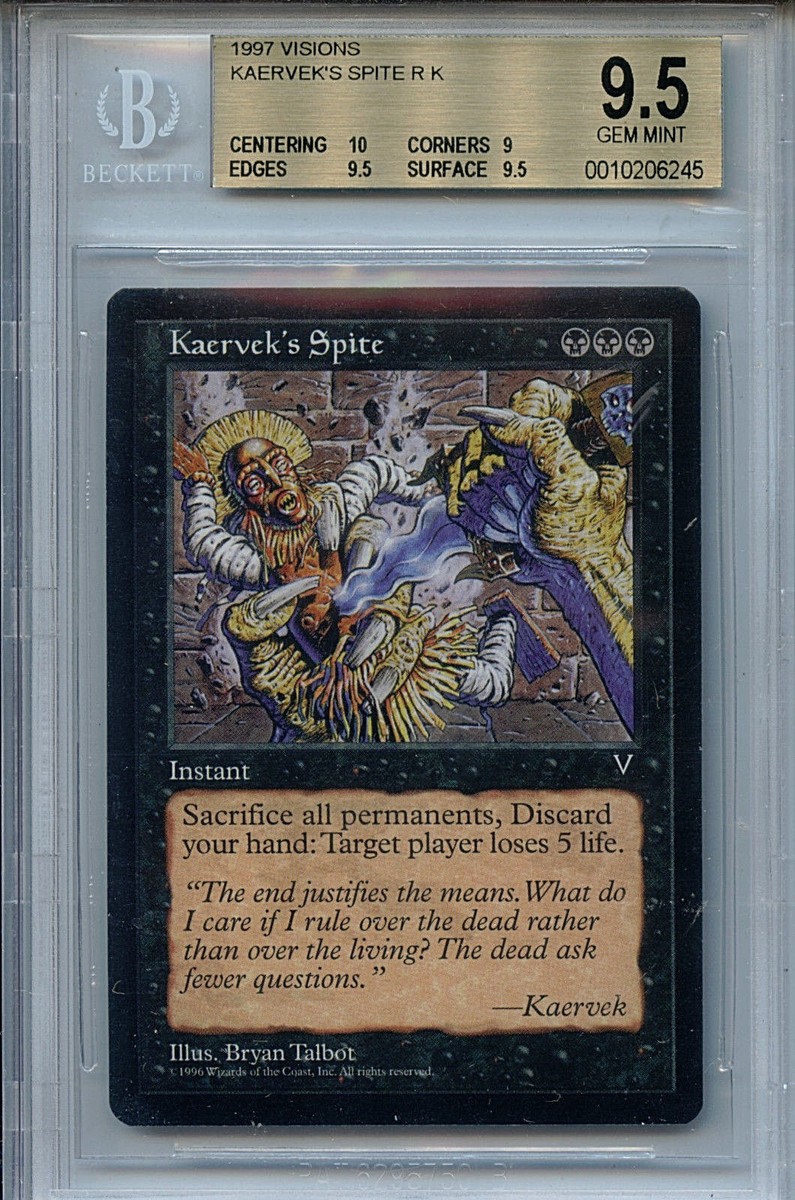 MTG Kaervek's Spite BGS 9.5 Gem Mint Rare Visions Magic card