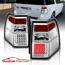 2007-2017 LED Chrome Brake Back Tail Lights Replacement Pair For Ford Expedition