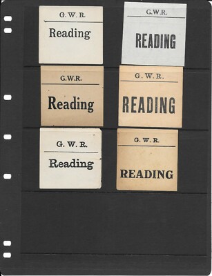 READING - GWR LUGGAGE LABEL (SQUARE) - 6 DIFFERENT 