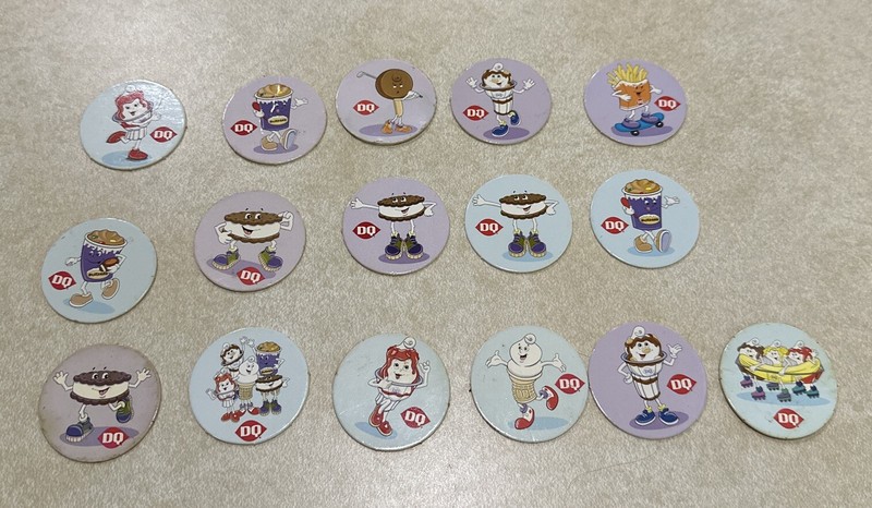 Lot Of 16 Vintage Dairy Queen DQ Free Treat 1.75” Cardboard Tokens