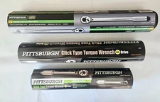 Set of 3  Pro Reversible Click Type Torque Wrench Sizes 1/4", 3/8", 1/2"