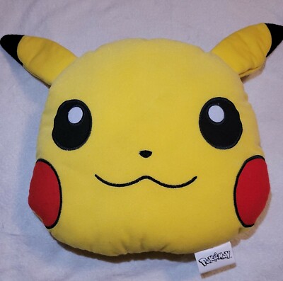Pokémon PIKACHU 15  MEDIUM FACE HEAD PLUSH PILLOW TOY 2017 USED GOOD CONDITION 