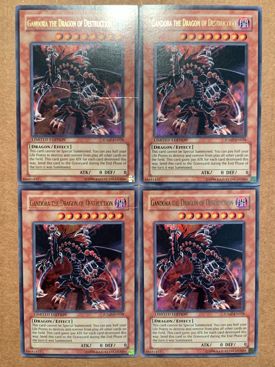 yugioh 4X Gandora the Dragon of Destruction JUMP-EN028 new cards DAMAGE!!
