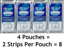 Crest 3D White No-Slip Professional Effects Whitestrips Teeth Whitening 8 Strips