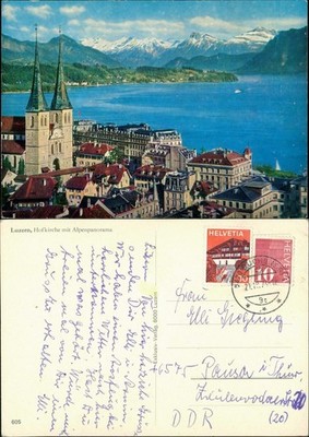Ansichtskarte Luzern Lucerna Blick auf die Stadt 1974