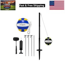 Portable Tetherball Set with 2 Tetherball Ball, Rope and Pole, Heavy Duty Tet...