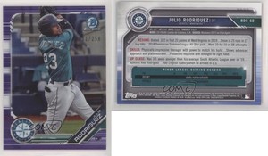 2019 Bowman Draft Chrome Purple Refractor /250 Julio Rodriguez #BDC-60
