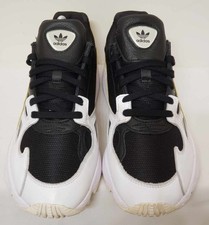 Adidas Original Falcon Mens Shoes Sz 8 Trainers Black White Yellow EG6708