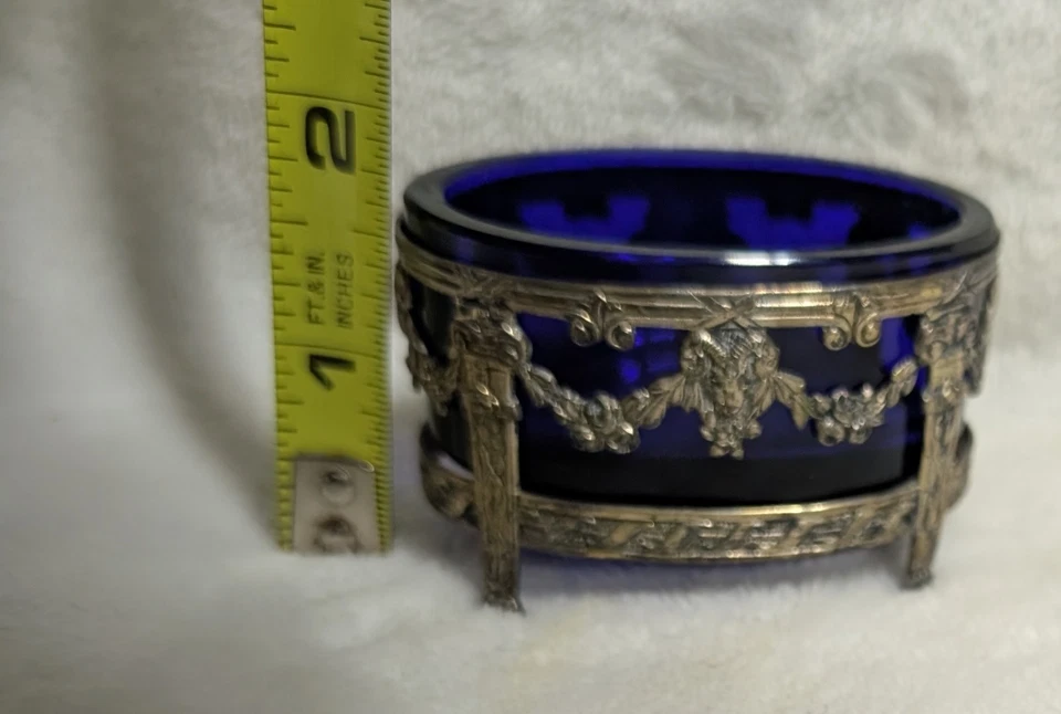 Vtg Master Salt Silver With Colbalt Blue Insert - Image 2 of 4