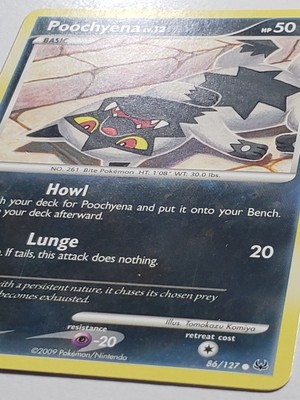 Poochyena 86/127 LP 2009 Platinum Pokemon Card Tomokazu Komiya $2