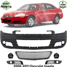Front Bumper Cover Paintable & Lower Grille Kit For 2006-2011 Chevrolet Impala