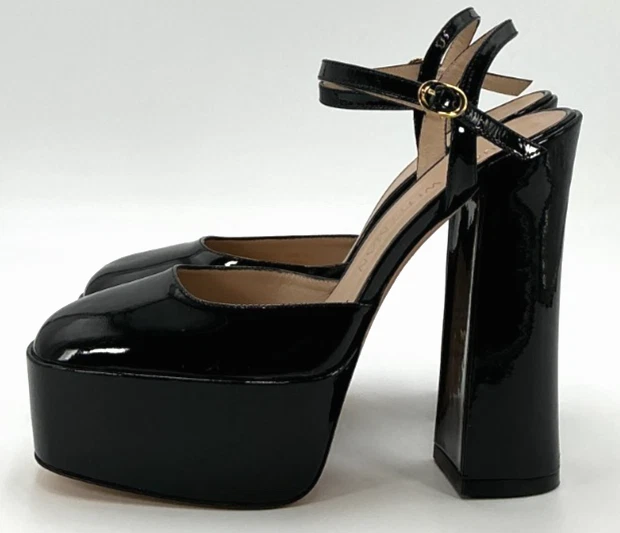 Stuart Weitzman Skyhigh 145 女式 10.5 码黑色踝带高跟鞋 — 第 4/4 张图片