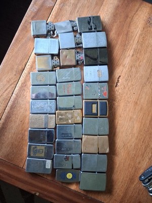 Vintage Lot of 20 Plus  Zippo Lighters 1960s And Up 