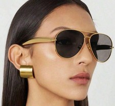 New Stylish Aviator Sunglasses   Gold Frame w/ Black or Champagne Lenses