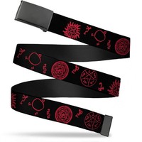 `Blank Black 1.25`` Buckle - Supernatural Symbols Scattered (Us Import) Acc Neu