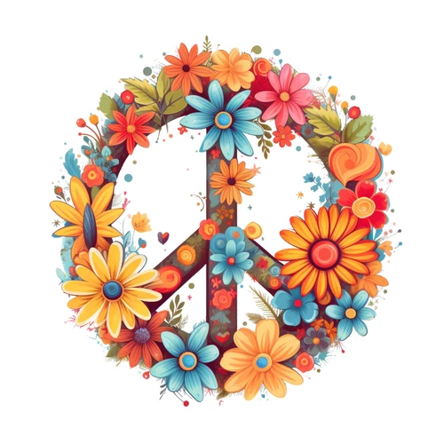 Peace Not War Floral Flower Hippie Self Adhesive Vinyl Sticker