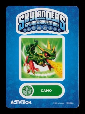 Camo Skylanders Spyros Adventure 2011 Activision Sticker