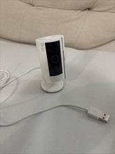 Ring Indoor Cam 5F72E9 White Home Security Camera w/ USB Cable Mount TESTED