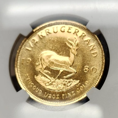 1980 S Africa Gold 1/2 Krugerrand - MS66 - NGC - Mirrors & Frost - Image 4 of 4