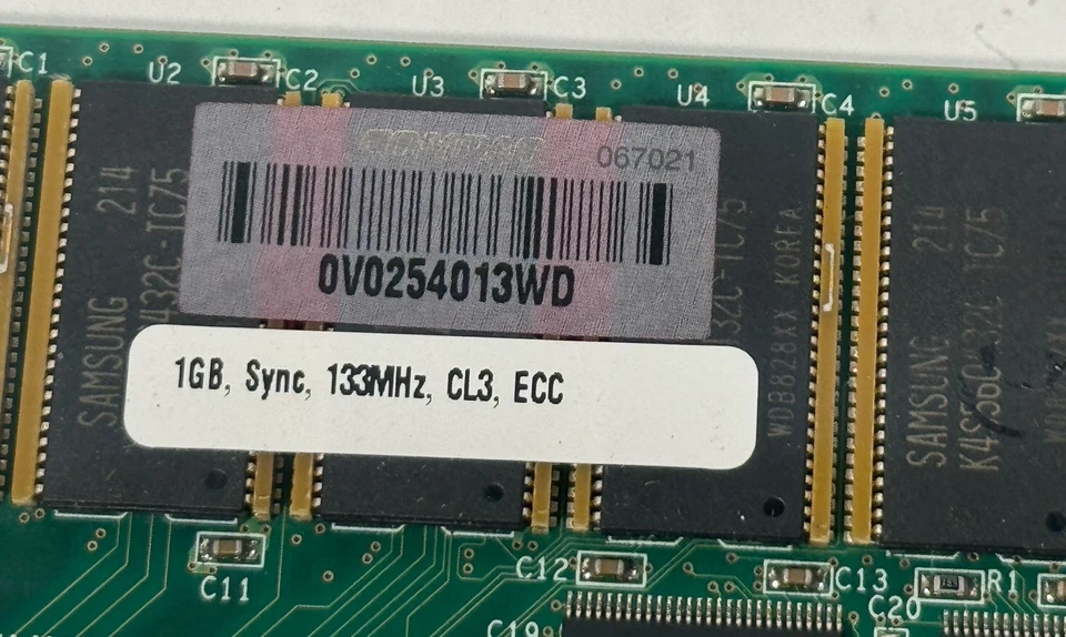 Compaq 127008-041 1GB SYNC 133Mhz PC133 CL3 ECC DIMM Ram Server Memory Module - Image 3 of 4