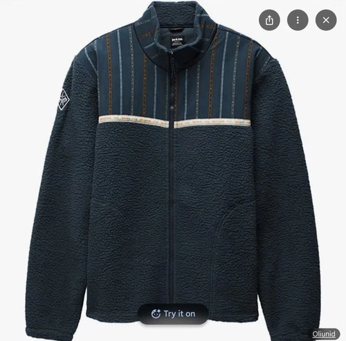 Prana Large Fleece Jacket Hurricane  Full Zip Stormy Night Men's M Unisex NWT video thumbnail