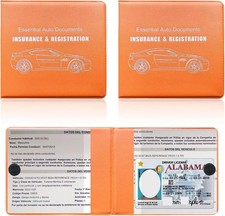 2 Pcs Car Registration and Insurance Holder with Closure for License Document