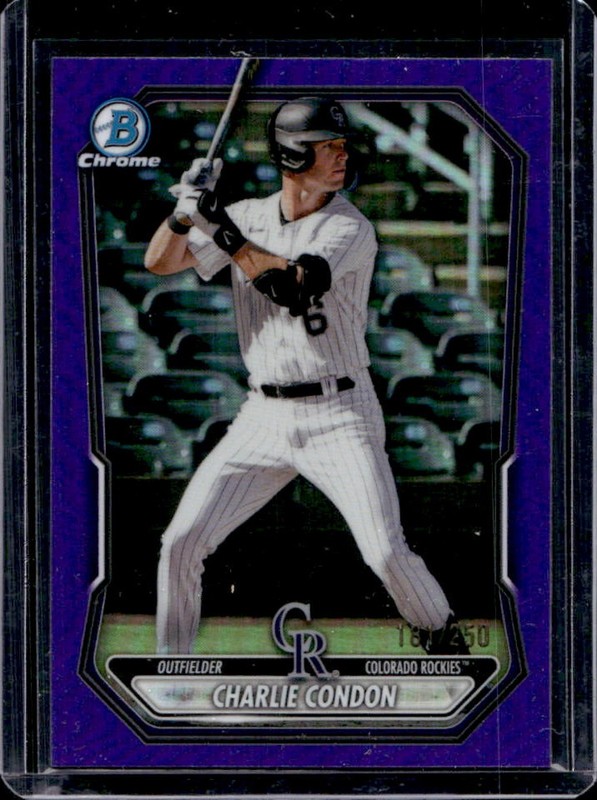 2026 Bowman Charlie Condon Chrome Prospects Purple Refractor #/250 Rockies