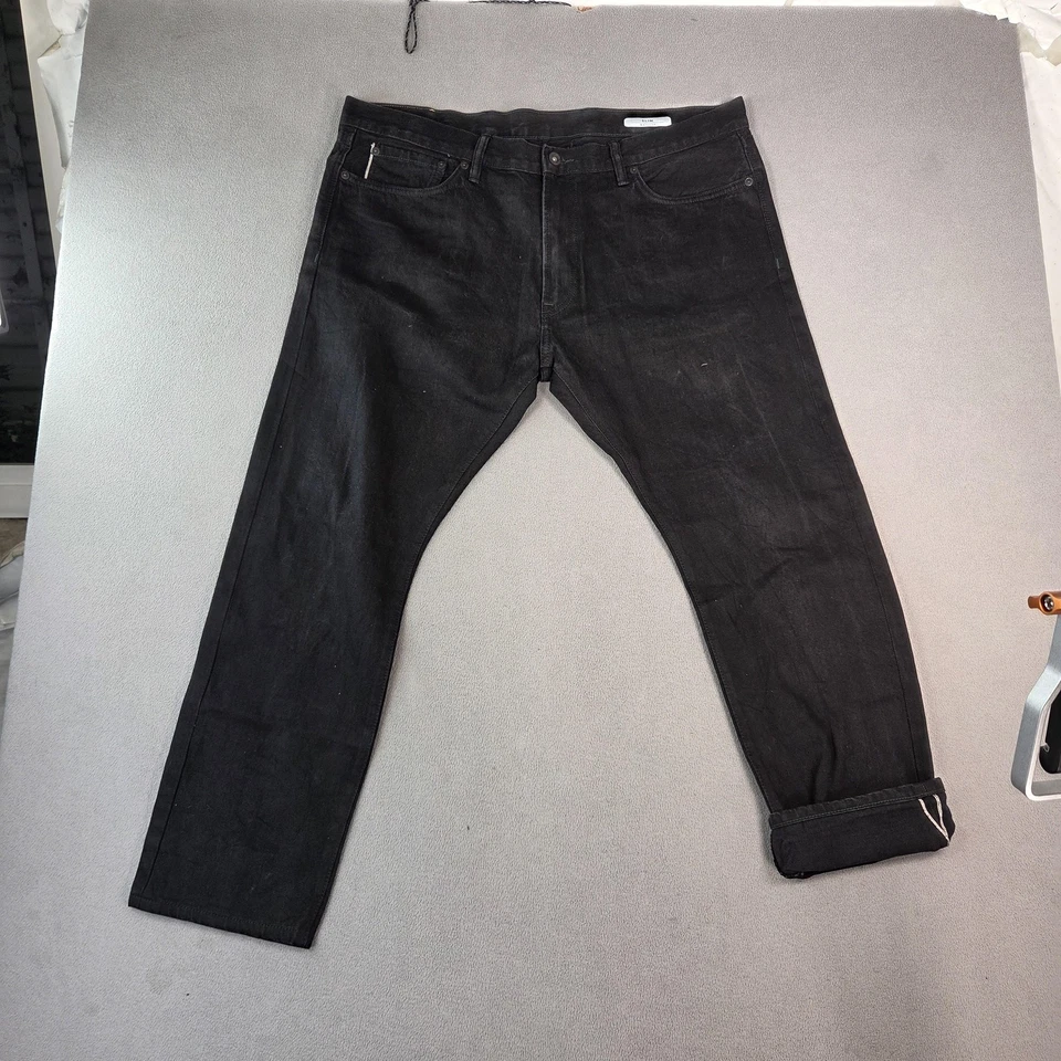 Marks & Spencer Jeans Mens 40x29 Black Selvedge 100% Cotton Straight Leg - Image 1 of 4
