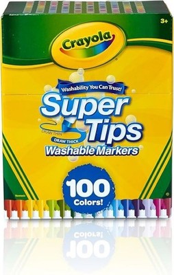 Crayola Super Tips Marker Set 100ct Washable Fine Point Markers for Kids & Adult