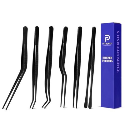 Kitchen Tweezer Tongs Set,6 Pcs Kitchen Tweezers,6.3'' Cooking Tweezers Set,St...