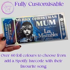 Les Miserables - Mock Theatre Ticket - Custom Gift – Personalised Show Reveal